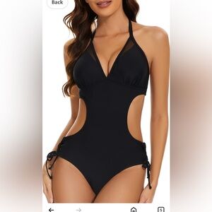 Elegant Black One-Piece  Swimsuit